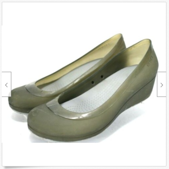 CROCS Shoes - Crocs Women's Platform Shoes Size 7 Rubber Gray